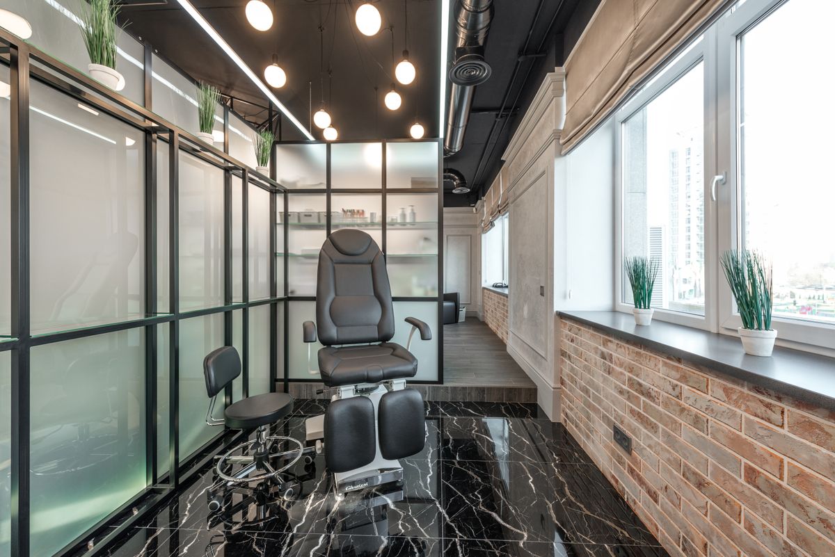 Clean private nail salon suite interior